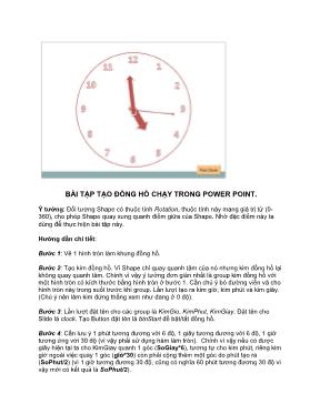 Bài tập tạo đồng hồ chạy trong power point