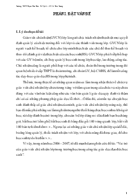 Đề thi Vai trò của giáo viên chủ nhiệm lớp trong trường học trong công tác giáo dục đạo đức học sinh