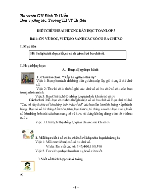 Điều chỉnh bài hướng dẫn học Toán lớp 3 - Bài 1: Ôn về đoc, viết, so sánh các số có ba chữ số