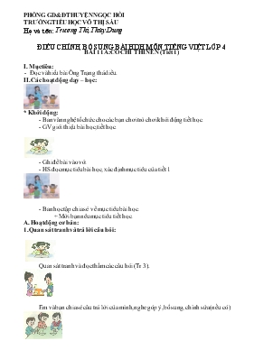 Điều chỉnh, bổ sung bài hdh môn tiếng Việt lớp 4