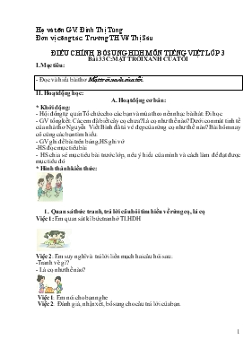 Điều chỉnh, bổ sung hdh môn Tiếng Việt lớp 3 - Bài 33c: Mặt trời xanh của tôi