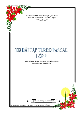 100 bài tập Turbo Pascal lớp 8