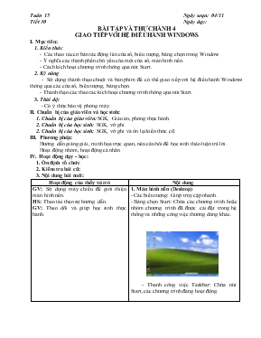 Tin học 8 - Tiết 30: Bài tập và thực hành 4 giao tiếp với hệ điều hành Windows