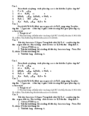 Bài 3 kiểm tra 45 phút môn hóa học trường THCS Hiệp Hòa - Môn hóa học lớp 10