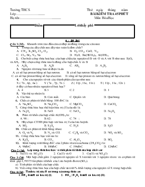 Bài kiểm tra 45 phút - Môn hóa học lớp 10