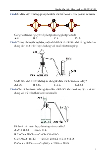 Bài tập hình vẽ trong hóa học phần 1 - Môn hóa học 12