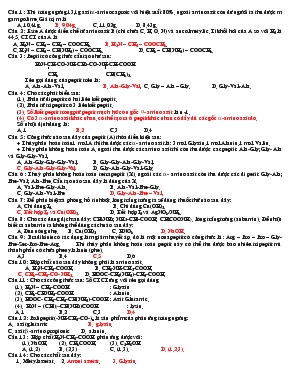 Bài tập hóa 12: peptit - protein tổng hợp