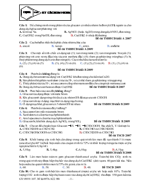 Bài tập môn hóa học 12 - Bài tập cacbon hidrat