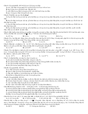 Bài tập trắc nghiệm môn vật lý 11 - Phần định luật Cu-lông