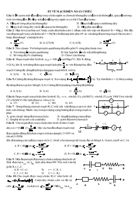 Bài tập trắc nghiệm vật lý 12 về mạch điện xo