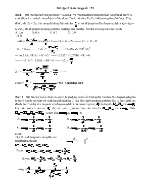 Bài tập về hệ số công suất - Môn học vật lý lớp 12