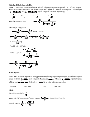 Bài tập về hệ số công suất - Môn vật lý 12
