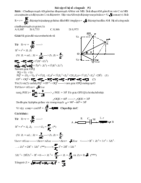 Bài tập về hệ số công suất - Môn vật lý lớp 1