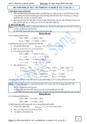 Chuyên đề Bài toán định lượng từng thành phần