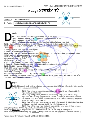 Chuyên đề Các loại hạt cơ bản trong nguyên tử - Môn hóa 10