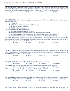 Chuyên đề Cacbohydrat trong các kì thi tuyển sinh đại học cao đẳng năm học 2007 - 2015