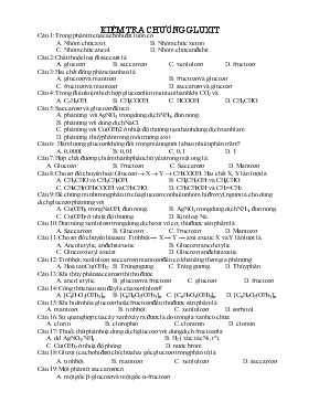 Chuyên đề Kiểm tra chương gluxit - Môn hóa 12