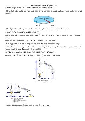 Đại cương hóa hữu cơ 11 - Khái niệm hợp chất hữu cơ và hoá học hữu cơ