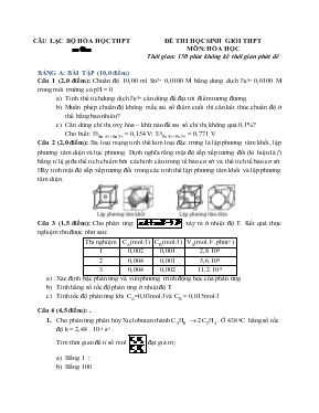 Đề thi học sinh giỏi THPT môn: Hóa học thời gian: 150 phút không kể thời gian phát đề
