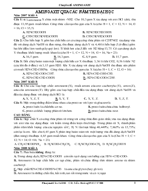 Giáo án Aminoaxit qua các năm thi đại học năm 2007 khối a