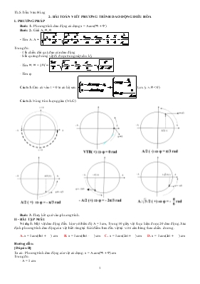 Giáo án Bài toán viết phương trình dao động điều hòa