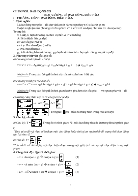 Giáo án vật lý 12 - Đại cương về dao động điều hòa