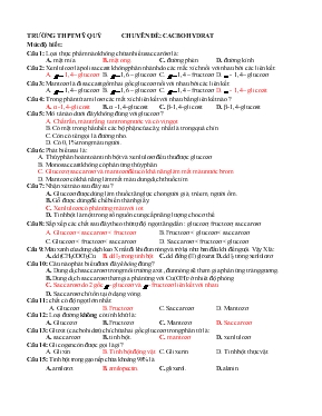 Môn hóa 12 Trường THPT Mỹ  Quý Chuyên Đề: Cacbohydrat