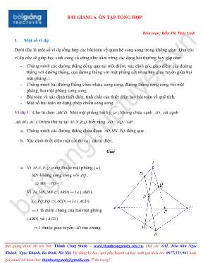 Bài giảng 6: Ôn tập tổng hợp