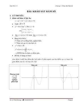 Bài tập Giải tích 12 - Khảo sát hàm số