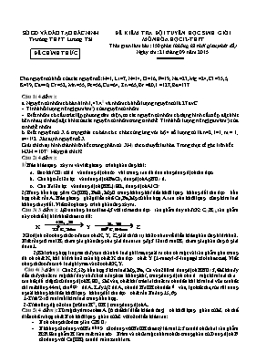 Đề kiểm tra đội tuyển học sinh giỏi môn Hóa học 12 - Trường THPT Lương Tài