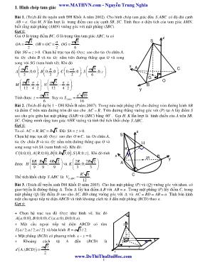 Giải toán hình học không gian bằng phương pháp tọa độ
