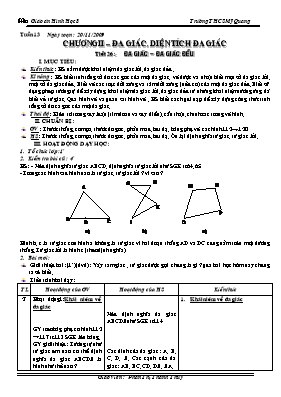 Giáo án Hình học 8 tiết 26: Đa giác – đa giác