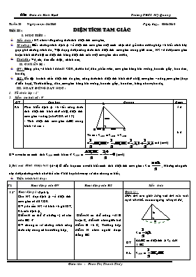 Giáo án Hình học 8 tiết 28: Diện tích tam giác