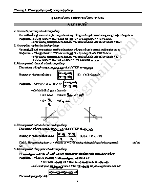 Ôn tập Hình học 10 - Chương 3: Phương pháp tọa độ trong mặt phẳng