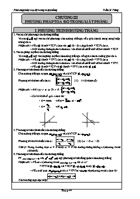 Ôn tập Hình học 10 - Chương III: Phương pháp toạ độ trong mặt phẳng (Phần A)