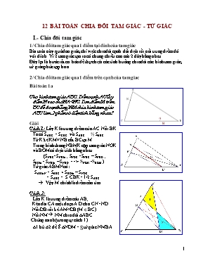 12 bài toán chia đôi Tam giác - Tứ giác