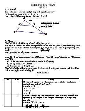 Đề thi học kỳ 2- Toán 8