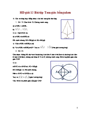 Hướng dẫn giải 12 Bài tập Tam giác bằng nhau