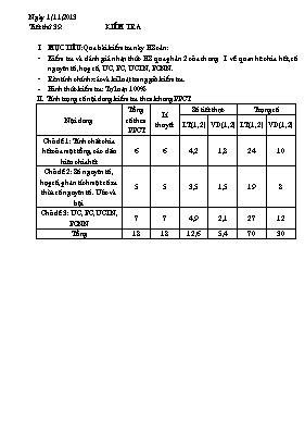 Kiểm tra môn Số học lớp 6 (Tiết: 39) Trường THCS Yên Lạc