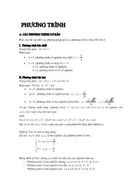 Toán 12 - Phương trình đại số