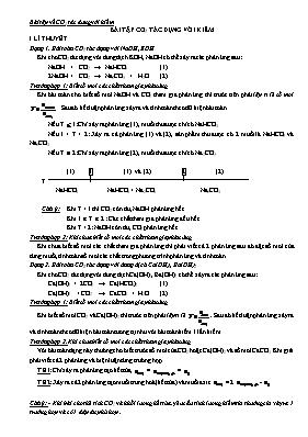 Bài tập CO2 tác dụng với kiềm