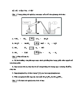Bộ đề kiểm tra 1 tiết môn Hóa học 11