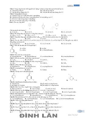 Câu hỏi trắc nghiệm Hóa học 11 - Phần Anken