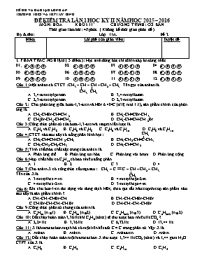 Đề kiểm tra lần 1 học kỳ II năm học 2015 – 20