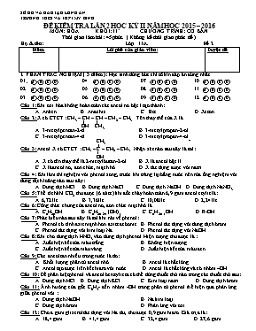 Đề kiểm tra lần 2 học kỳ II năm học 2015 – 20