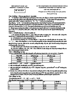 Đề thi chọn học sinh giỏi khu vực Duyên hải và đồng bằng bắc bộ năm học 2013 - 2014 môn thi: Hoá học lớp 10