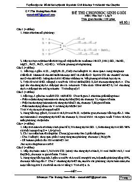 Đề thi chọn học sinh giỏi môn: Góa học – Lớp 9