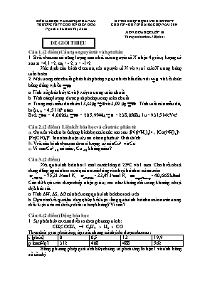 Đề thi chọn học sinh giỏi THPT chuyên - Duyên hải bắc bộ năm 2014 môn: Hóa học lớp 10