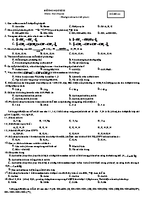 Đề thi học kì II môn: Hóa học 11 - Mã đề 111