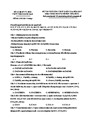 Đề thi thử lần 1 THPT quốc gia năm 2017 môn: khoa học tự nhiên – Hóa học - Trường THPT Trần Hưng Đạo